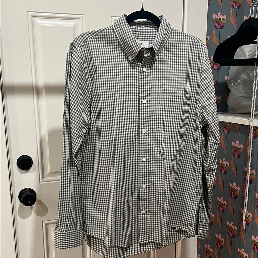 Jack Spade Green and White Checkered Men's Shirt